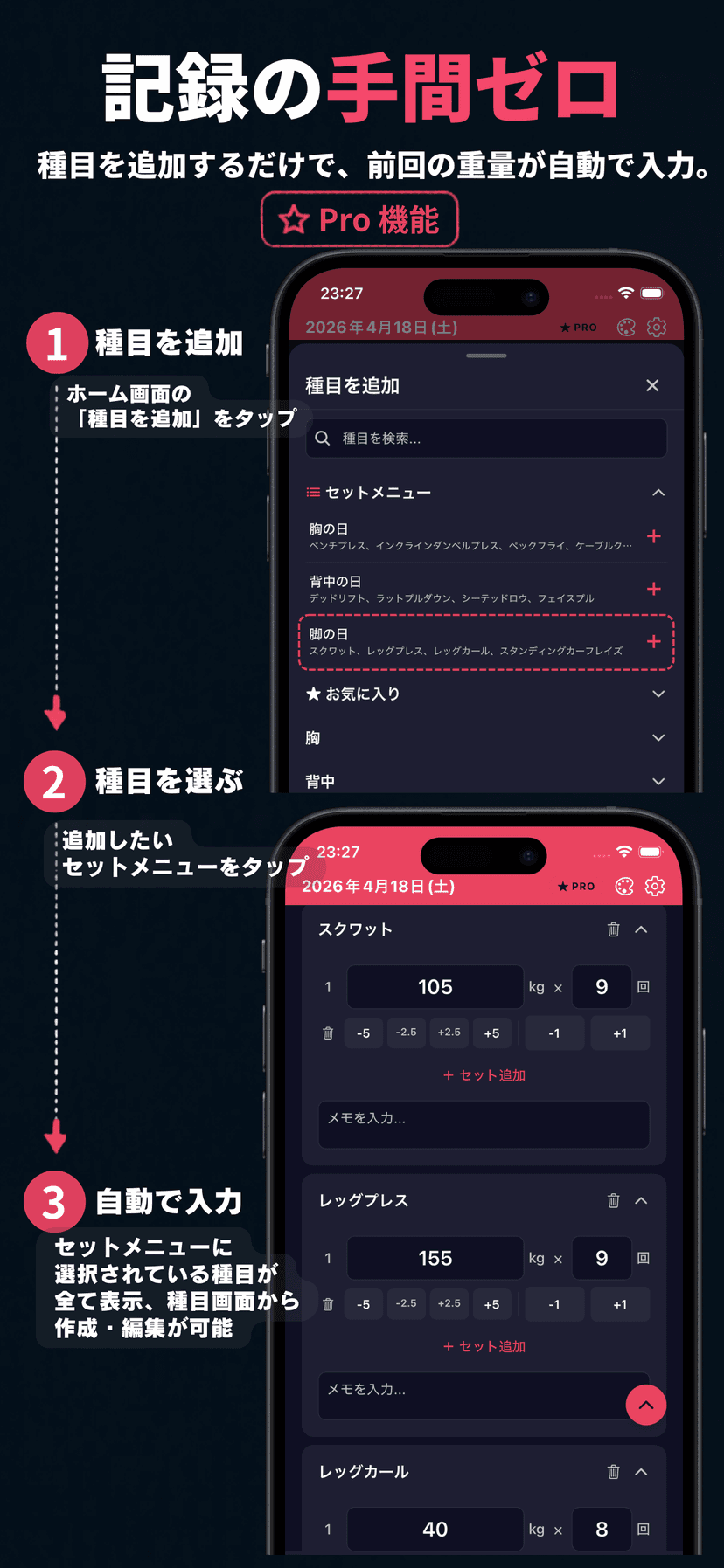 Pro セットメニュー